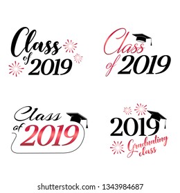Class of 2019 card vector illustration design