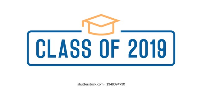 Class of 2019 Congratulations graduates design. Vector illustration for party invites, banners, backgrounds, covers. Graduation day, prom night and other academic events. Vector