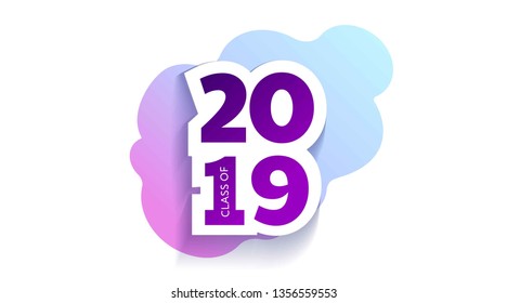 Class of 2019 congratulations. Vector illustration.  Graduation logo. Template for graduation design, party, yearbook.
