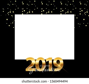 Class of 2019  Graduarion Design Elements Empty Frame with Education Background. Vector Illustration EPS10