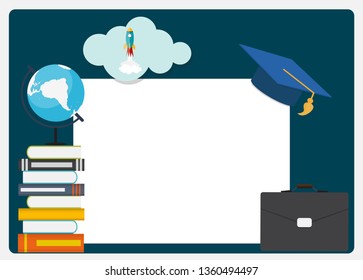 Class of 2019  Graduarion Design Elements Empty Frame with Education Background. Vector Illustration EPS10