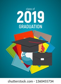 Class of 2019  Graduarion Education Background. Vector Illustration EPS10