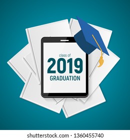 Class of 2019  Graduarion Education Background. Vector Illustration EPS10