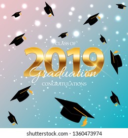 Class of 2019  Graduarion Education Background. Vector Illustration EPS10