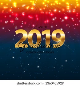 Class of 2019  Graduarion Education Background. Vector Illustration EPS10