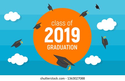 Class of 2019  Graduarion Education Background. Vector Illustration EPS10