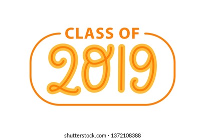 Class 2019 Lettering Graduation Logo Stamp Stock Vector (Royalty Free ...