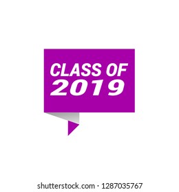 class of 2019 sign, emblem, label, badge,sticker. class of 2019 paper origami speech bubble. bestseller tag. class of 2019 banner. Designed for your web site design, logo, app, UI - Vektor 