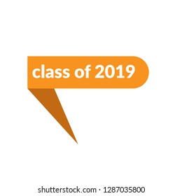 class of 2019 sign, emblem, label, badge,sticker. class of 2019 paper origami speech bubble. bestseller tag. class of 2019 banner. Designed for your web site design, logo, app, UI - Vektor 