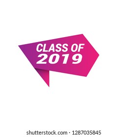 class of 2019 sign, emblem, label, badge,sticker. class of 2019 paper origami speech bubble. bestseller tag. class of 2019 banner. Designed for your web site design, logo, app, UI - Vektor 