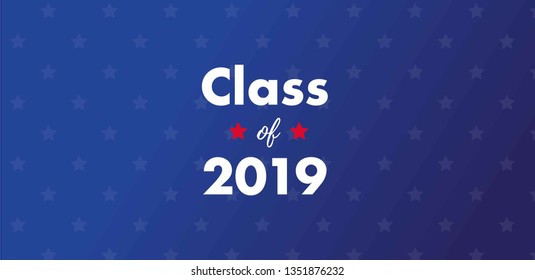 Class of 2019. Vector illustration.  Graduation logo. Template for graduation design, party, yearbook