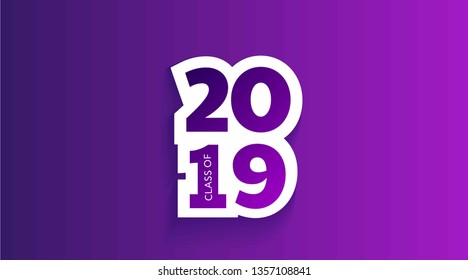 Class of 2019. Vector illustration.  Graduation logo. Template for graduation design, party, yearbook