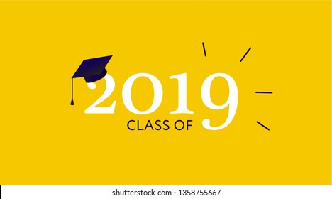 Class of 2019. Vector illustration.  Graduation logo. Template for graduation design, party, yearbook