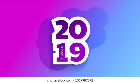 Class of 2019. Vector illustration.  Graduation logo. Template for graduation design, party, yearbook