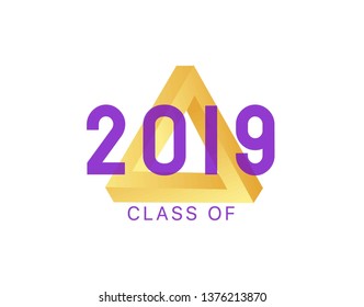 	
Class of 2019. Vector illustration. Graduation logo. Template for graduation design, party, yearbook