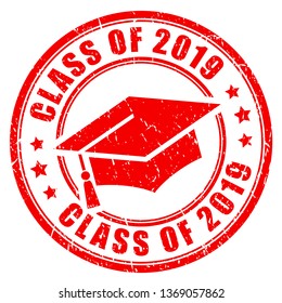 Class of 2019 vector stamp isolated on white background