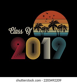Class of 2019 vintage style shirt design Vector