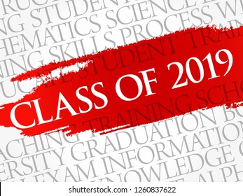 CLASS OF 2019 word cloud collage, education concept background