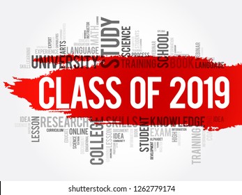 CLASS OF 2019 word cloud collage, education concept background