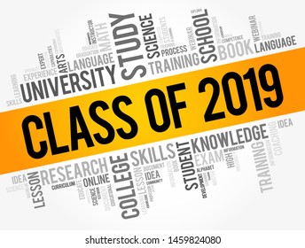 CLASS OF 2019 word cloud collage, education concept background