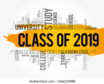CLASS OF 2019 word cloud collage, education concept background