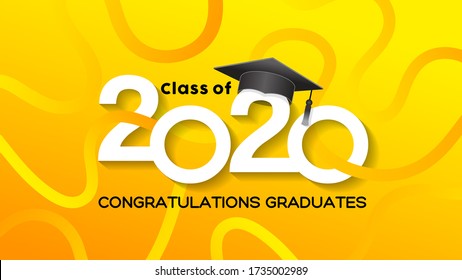 Class of 2020. Congrats Graduates. Lettering Graduation logo. Template for graduation design, party, high school or college graduate, yearbook,Vector illustration EPS.10