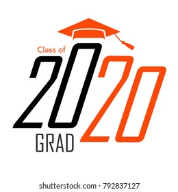 Class of 2020 Congratulations Graduate Typography with Cap and Tassle