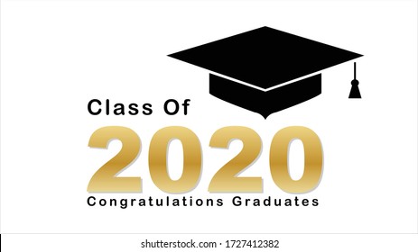 Class of 2020 Design￼ Congratulations Graduates Class 2020. Template for graduation design.isolated on white background ,Vector illustration EPS 10