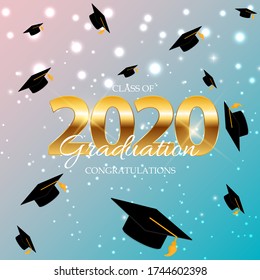 Class of 2020  Graduarion Education Background. Vector Illustration EPS10