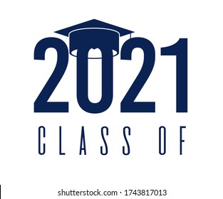 Class of 2020 with graduation cap. Congratulations on graduation. Graduation lettering label. Monochrome graduate class of 2020 badge. Emblem with hat, diploma. Isolated on white. Graduates logo.