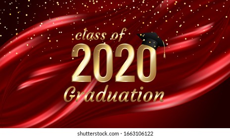 Class of 2020 graduation text design for cards, invitations or banner