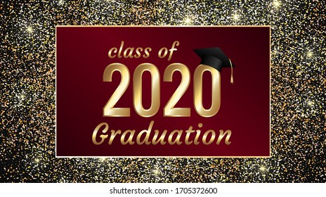 Class of 2020 graduation text design for cards, invitations or banner