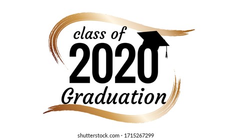 Class of 2020 graduation text design for cards, invitations or banner