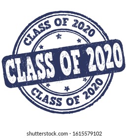 Class of 2020 grunge rubber stamp on white, vector illustration