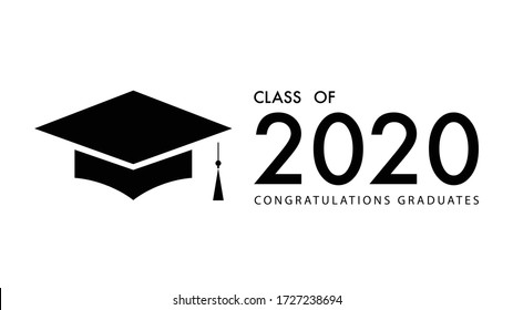 Class of 2020 logo simple. Congratulations Graduates Class 2020. Template for graduation design.isolated on white background ,Vector illustration EPS 10