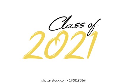Class of 2020. Modern calligraphy. Vector illustration. Hand drawn brush lettering Graduation logo