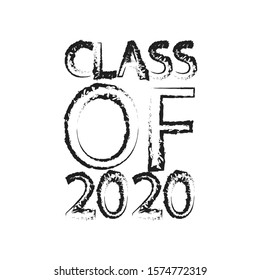 Class of 2020. Stylish graduate design for printing on t-shirts, robes. Vector illustration of College, school graduation logo for holiday event or party.