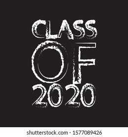 Class of 2020. Stylish graduate design for printing on t-shirts, robes. Vector illustration of College, school graduation logo for holiday event or party.