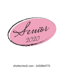 The class of 2020. Stylish graduation design for printing on t-shirts and hoodies.Vector illustration of a College, graduation logo for a holiday event or party. A graduate of the senior class of 2020