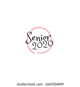The class of 2020. Stylish graduation design for printing on t-shirts and hoodies.Vector illustration of a College, graduation logo for a holiday event or party.A graduate of the senior class of 2020
