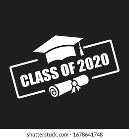 Class of 2020 vector emblem isolated on black background