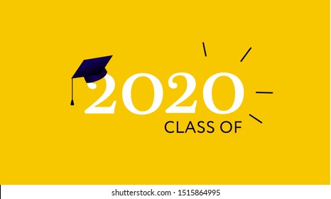 Class of 2020. Vector illustration.  Graduation logo. Template for graduation design, party, yearbook