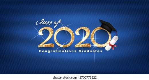 Class of 2020 Vector text for graduation gold design, congratulation event, T-shirt, party, high school or college graduate. Lettering for greeting, invitation card