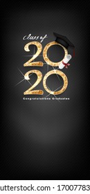 Class of 2020 Vector text for graduation gold design, congratulation event, T-shirt, party, high school or college graduate. Lettering for greeting, invitation card