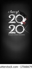 Class of 2020 Vector text for graduation silver design, congratulation event, T-shirt, party, high school or college graduate. Lettering for greeting, invitation card