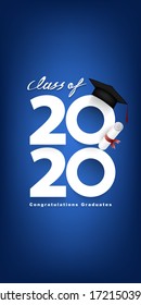 Class of 2020 Vector text for graduation design, congratulation event, T-shirt, party, high school or college graduate. lettering for greeting, invitation card