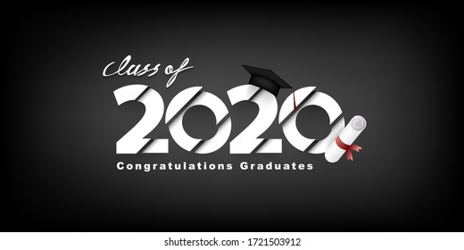 Class of 2020 Vector text for graduation design, congratulation event, T-shirt, party, high school or college graduate. lettering for greeting, invitation card