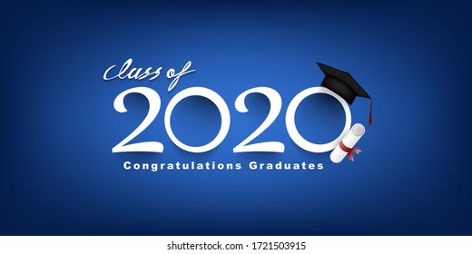 Class Of 2020 Vector Text For Graduation Design, Congratulation Event, T-shirt, Party, High School Or College Graduate. Lettering For Greeting, Invitation Card