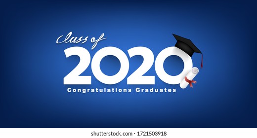 Class Of 2020 Vector Text For Graduation Design, Congratulation Event, T-shirt, Party, High School Or College Graduate. Lettering For Greeting, Invitation Card