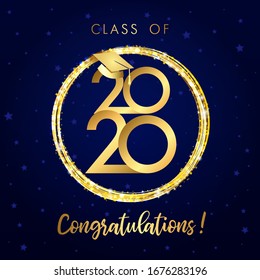 Class of 2020 year graduation banner concept.